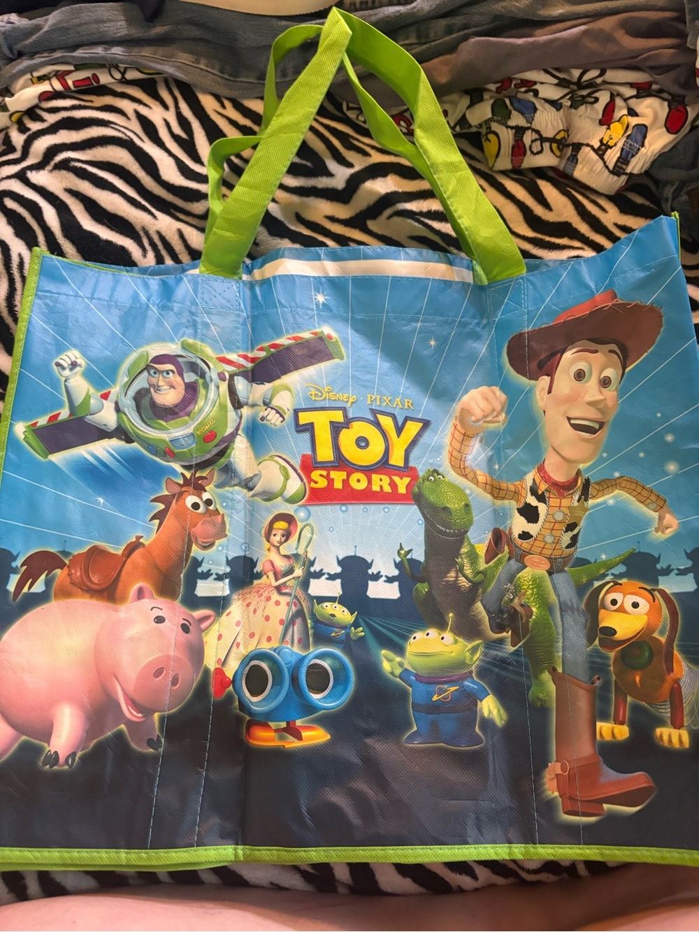 Disney Toy Story Reusable Tote Bag - Blue & Green